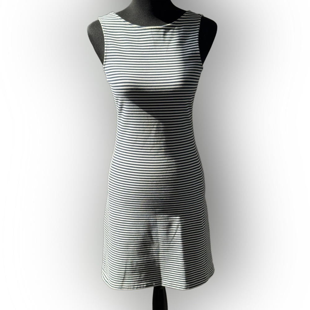 Theory Blue and White Striped Tank Dress